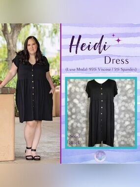 Women’s “LulaRoe” Heidi Button-Front Babydoll Midi Dress